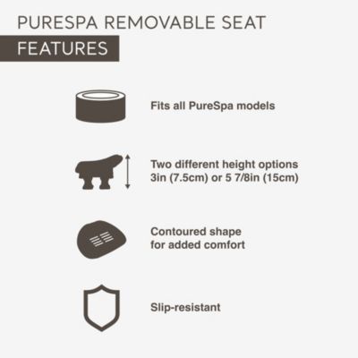 Removable Non Slip Seat for Inflatable PureSpa Hot Tub Pool, (2 Pack)