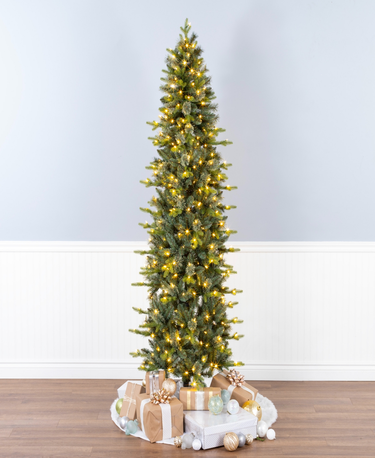 National Tree Company Prancer Pencil Fir Tree, 7.5 Feet. In Green