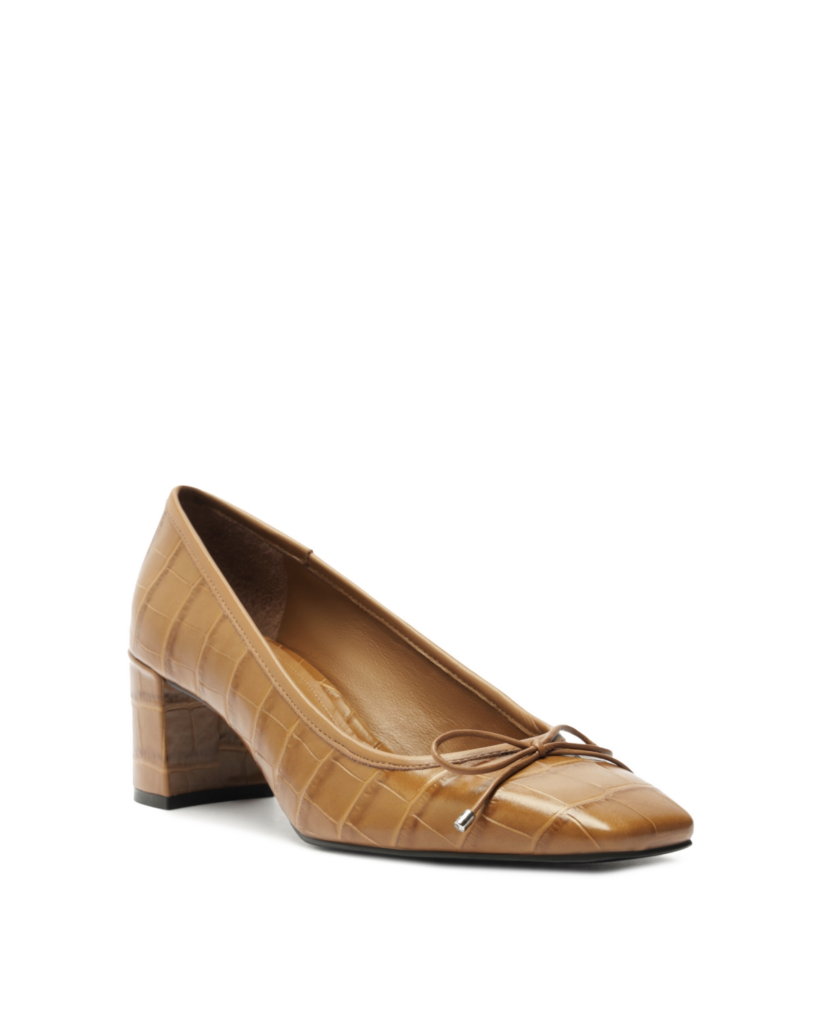 Shop Schutz Women's Arissa Square Toe Mid Block Pumps In Brown