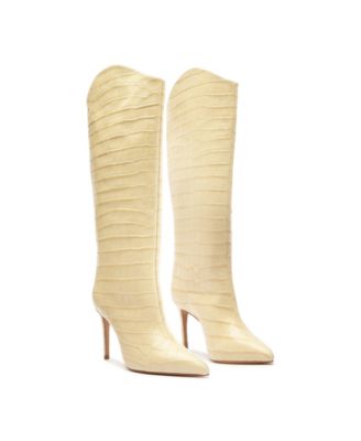 Women's Maryana Crocodile Embossed Wide Leg Knee High Stiletto Leather Boots