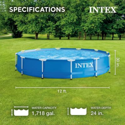 12 x 2.5 Foot Metal Frame Above Ground Pool with Filter and Accessories
