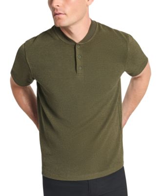 Kenneth Cole - Men's Textured-Knit Bomber-Collar Performance Henley