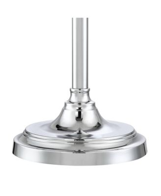 Montrose Glam Standing Floor Lamps 61" Tall Set of 2 Polished Steel Silver Crystal Glass White Fabric Drum Shade Decor for Living Room Reading House Bedroom Office