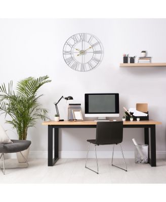 Large Wall Clock for Living Room Decor - Roman Numeral Wall Clock for Kitchen - 16 inch Wall Clock Decorative (Gold)