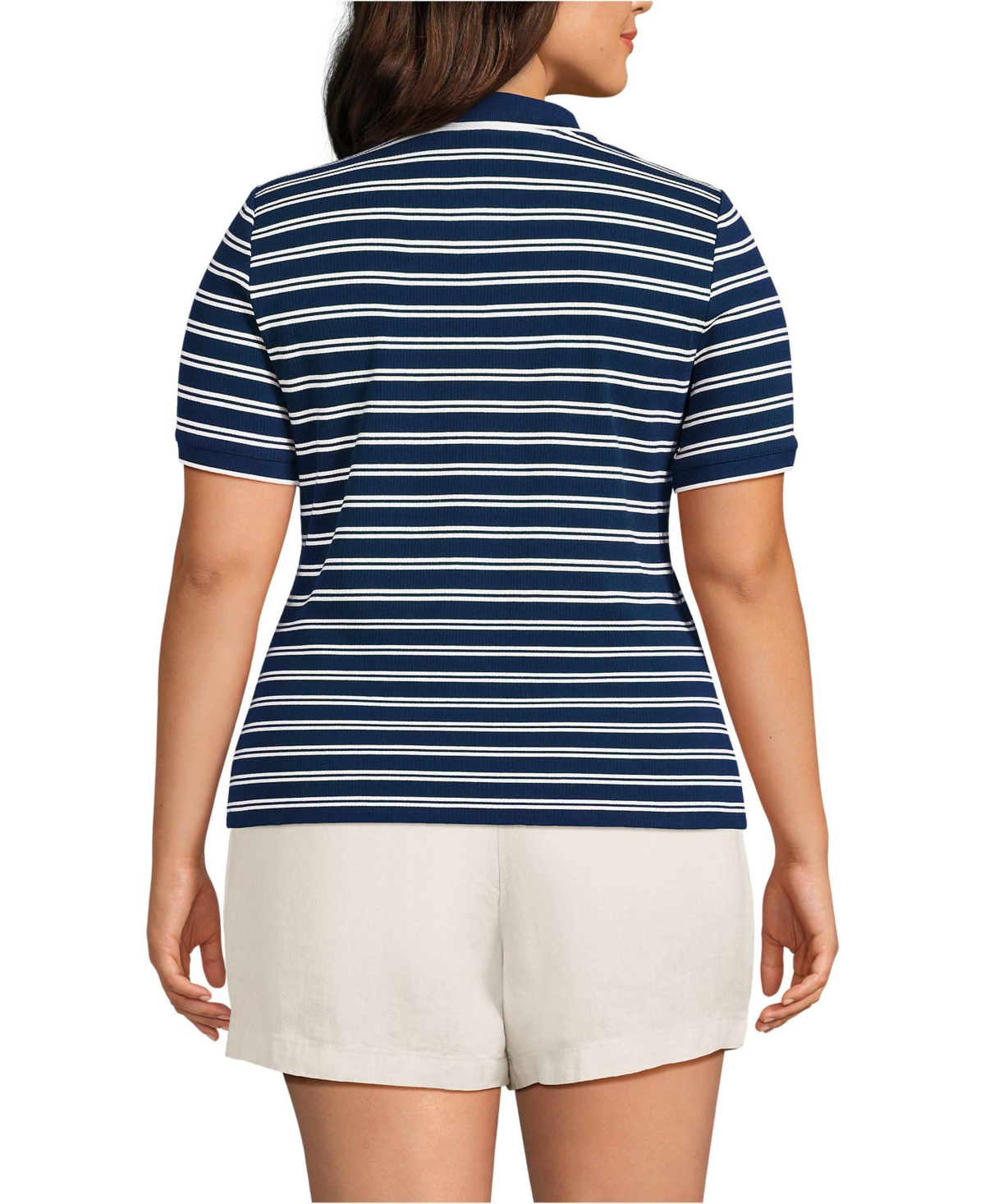 Lands' End Plus Size Wide Rib Polo Shirt