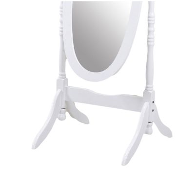 Streamdale Traditional Queen Anna Style Wood Floor Cheval Mirror, White Finish