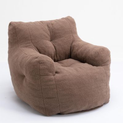 Soft Tufted Foam Bean Bag Chair With Teddy Fabric