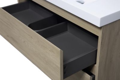 Streamdale Floating Vanity with Resin Sink in Oak