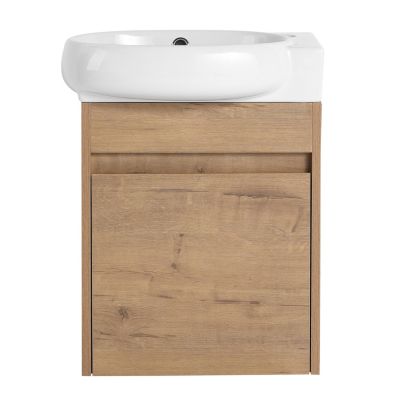 16" Bathroom Vanity with Sink and Soft-Close Doors for Small Spaces