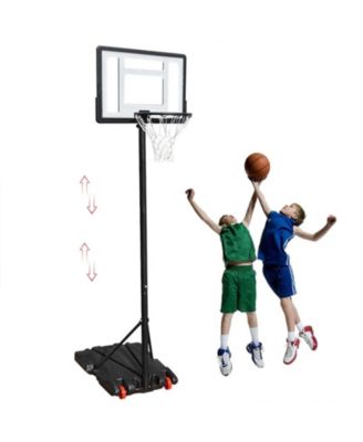 Basketball Hoop 32in Backboard Height Adjustable Portable Basketball System with 2 Wheels for Kids Adults, Removeable Basketball Hoop