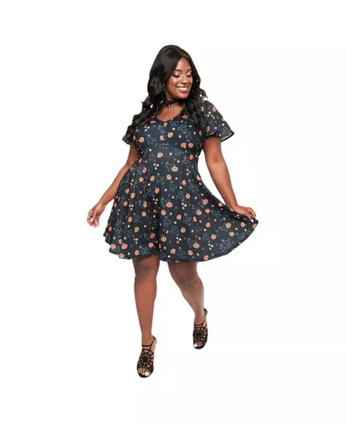 plus size 1950s poppy flare dress