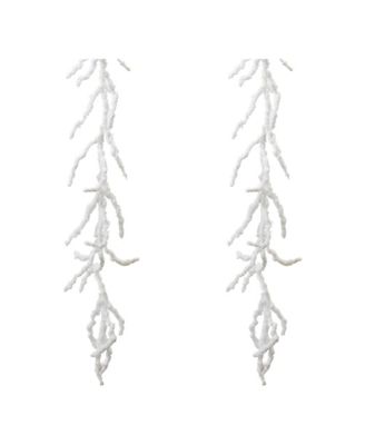 Set of 2 Flocked Twig Garlands for Elegant Winter Decor