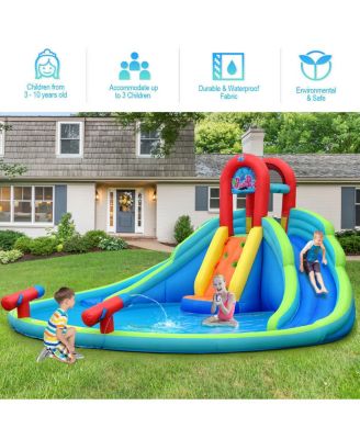 Kids Inflatable Water Slide Bounce House with Carrying Bag Without Blower