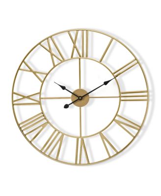 Wall Clock for Living Room Decor - Roman Numeral Wall Clock for Kitchen - 12 inch Wall Clock Decorative (Gold)