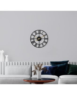 Wall Clock for Living Room Decor - Roman Numeral Wall Clock for Kitchen - 12 inch Wall Clock Decorative (Gold)