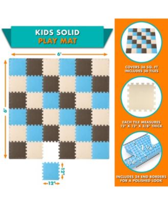ProSource Kids Floor Play Mat 3/8-in, 36 Sq Ft - 36 Tiles