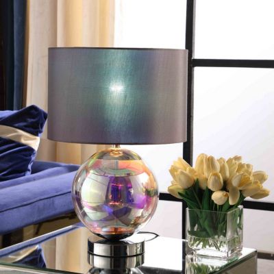 Streamdale 18.75-Inch Artie Orb Iridescent Chrome Table Lamp