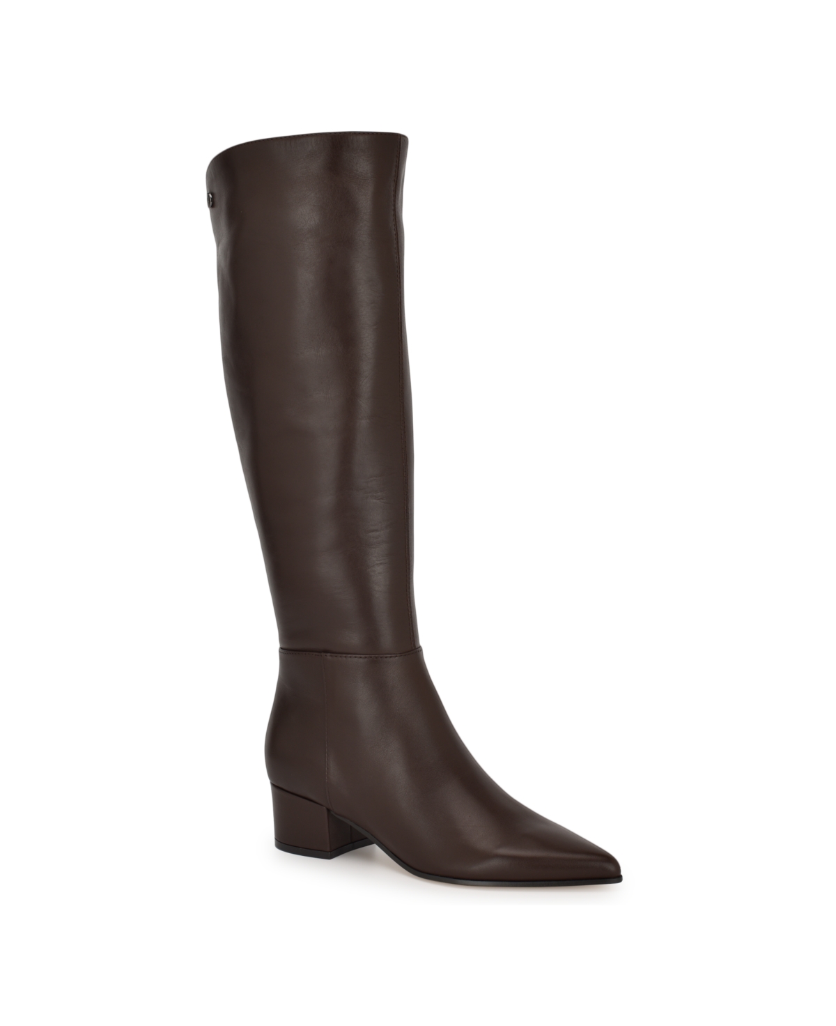 Women's Morgin Pointy Toe Block Heel Knee High Boots - Dark Brown Leather