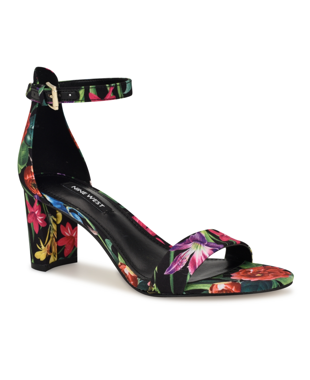 Nine West Women's Pruce Round Toe Block Heel Dress Sandals