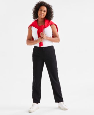 Petite Straight-Leg Cargo Ankle Pants, Created for Macy's