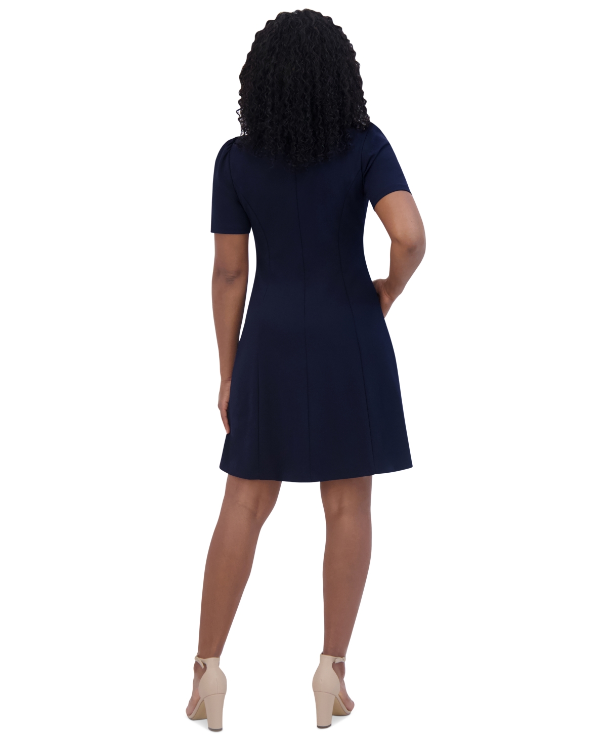 Jessica Howard Petite Twist-Neck Short-Sleeve Dress
