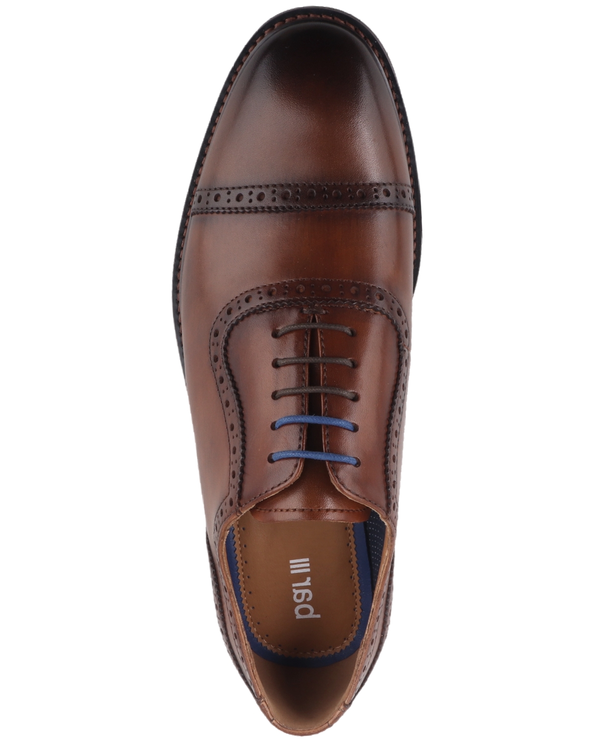 Bar Iii Men's Ashfordd Cap Toe Brogue Leather Dress Shoe, Created For Macy's In Brown Leather
