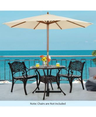 36 Inch Patio Round Dining Bistro Table with Umbrella Hole