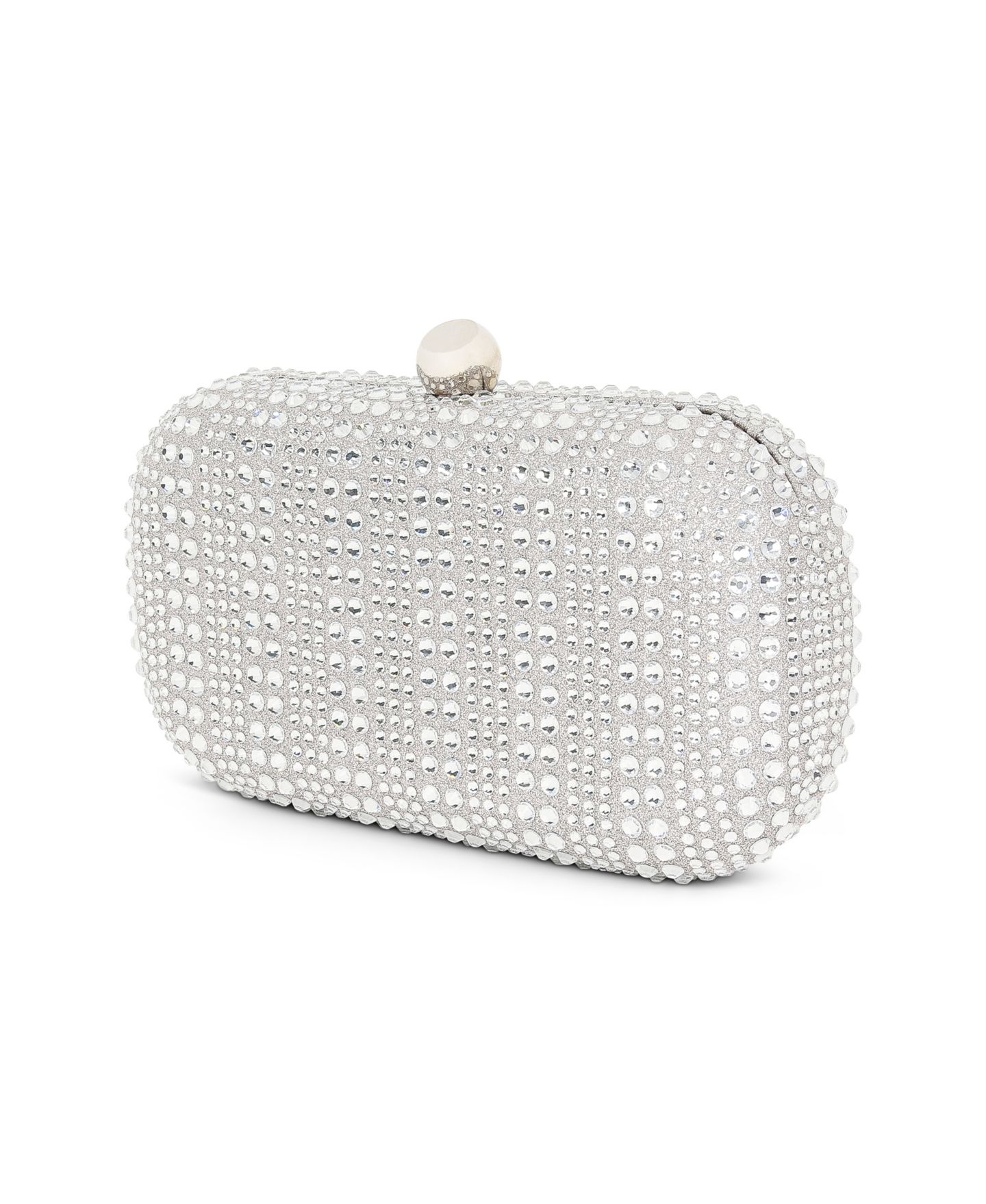Женские клатчи Jewel Badgley Mischka Arya Crystal Micro Glitter Minaudiere, цвет: Серебряный — фото 3