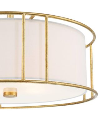 Kahna Painted Gold Pendant Chandelier 20" Wide Modern Metal Cage Frosted Tempered Round Glass Shade 4-Light Fixture for Dining Room House Foyer Kitchen Island Entryway Bedroom - Possini Euro Design