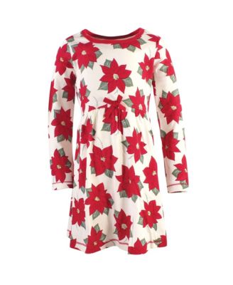 Little Girls Natural Long-Sleeve Dress Pair