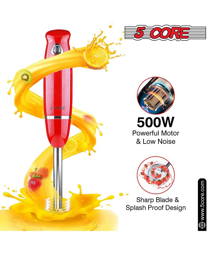 5 Core Immersion Blender Handheld 500W Copper Motor Emulsifier Blender