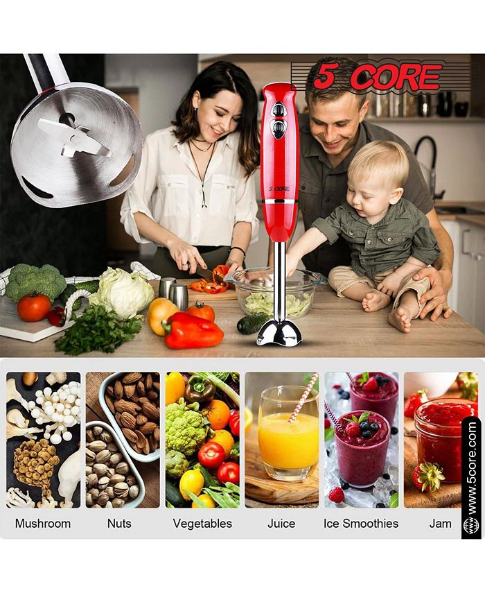 5 Core Immersion Blender Handheld 500W Copper Motor Emulsifier Blender