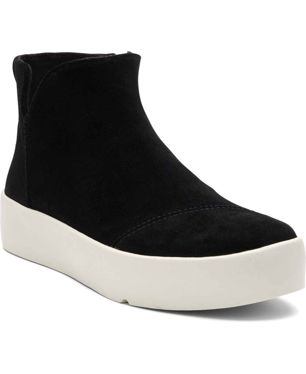 Shop Toms Women's Verona Mid Height Platform Sneaker In Black Suede