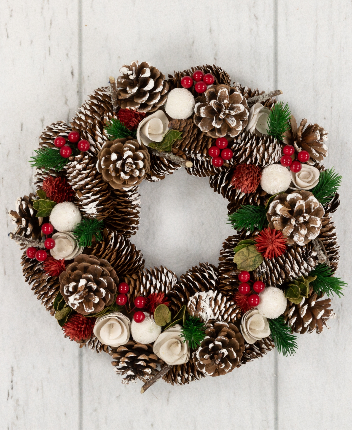 Northlight White Wooden Artificial Christmas Wreath - 14-Inch