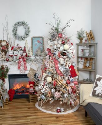 Set of 12 Red Glass Christmas Ornaments