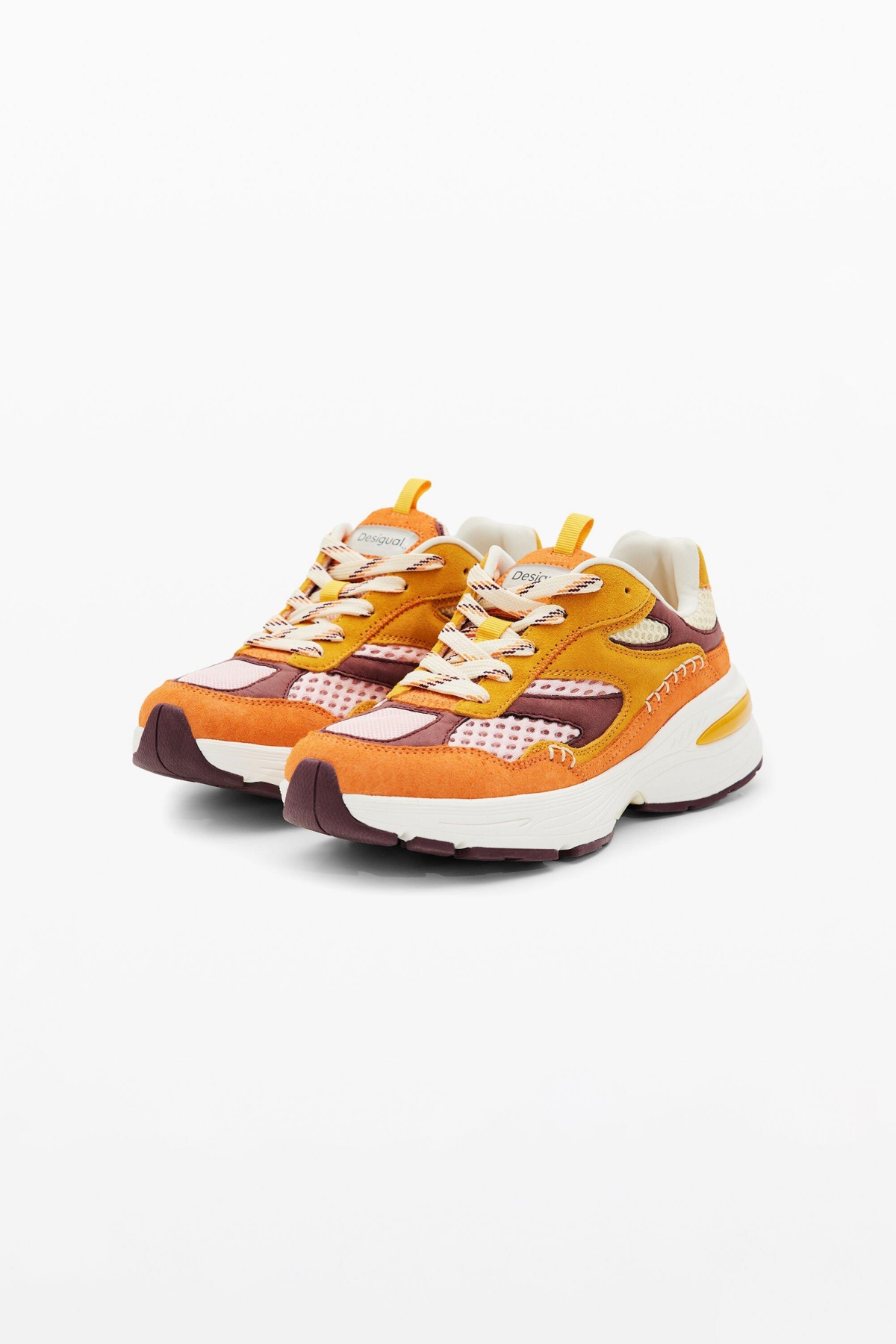 Desigual Women's Patchwork split leather running sneakers