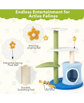 4-Tier Modern Cat Tree Tower Kitten Activity Center with Sisal Scratching Post
