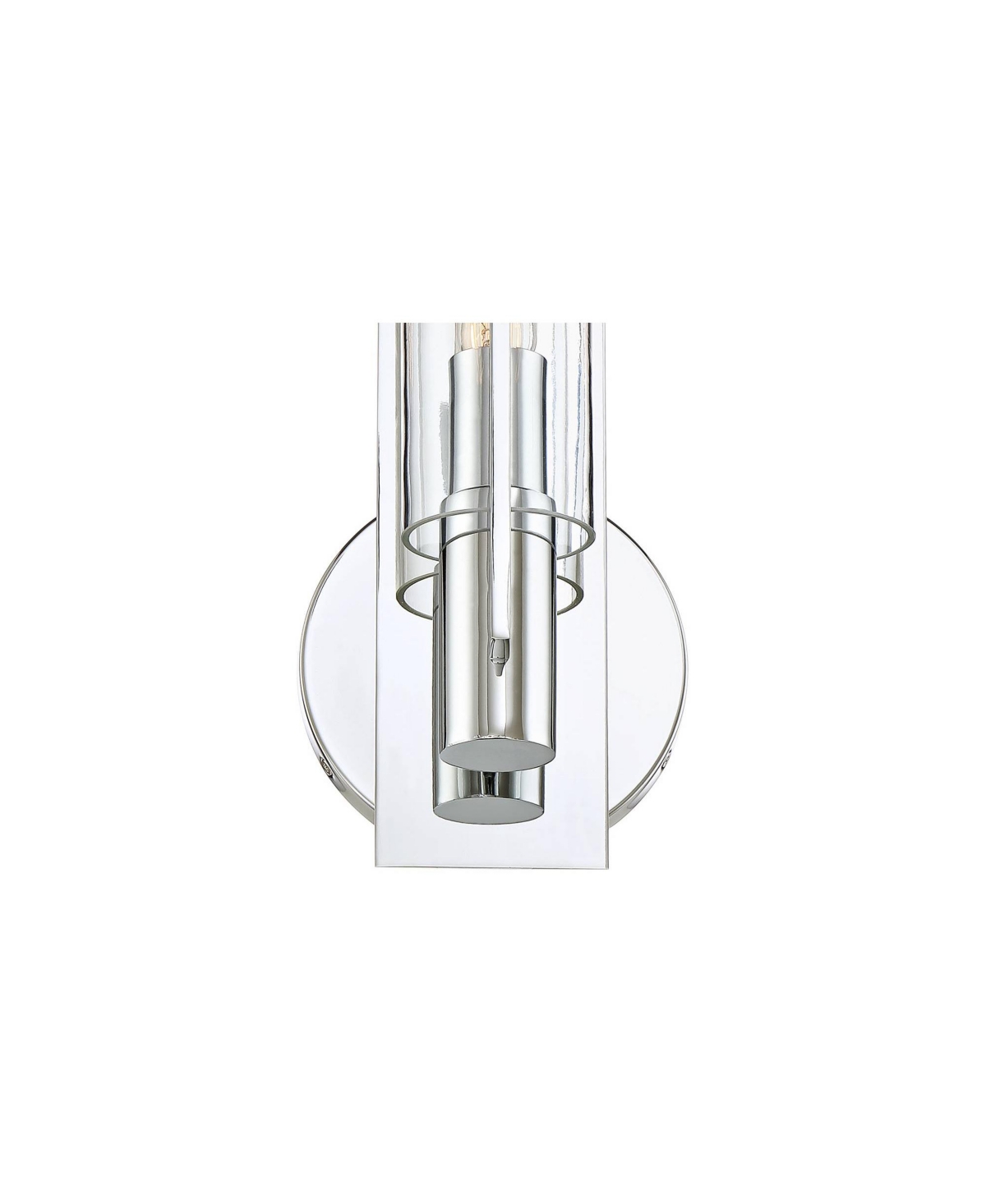 Possini Euro Design Pax Modern Wall Sconce Lighting ChromeHardwired High Fixture Clear Cylinder Glass Shade Decor for Bedroom Bathroom Bed