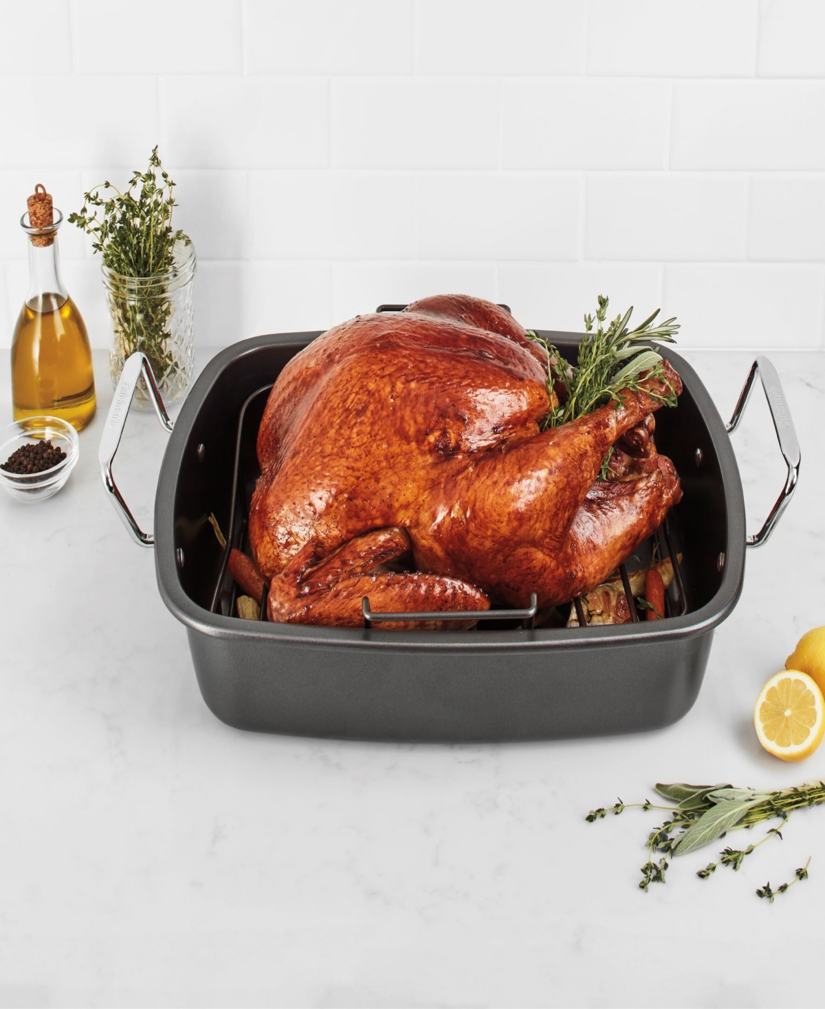 Shop Cuisinart Roaster With Rack 16" Cookware In Black