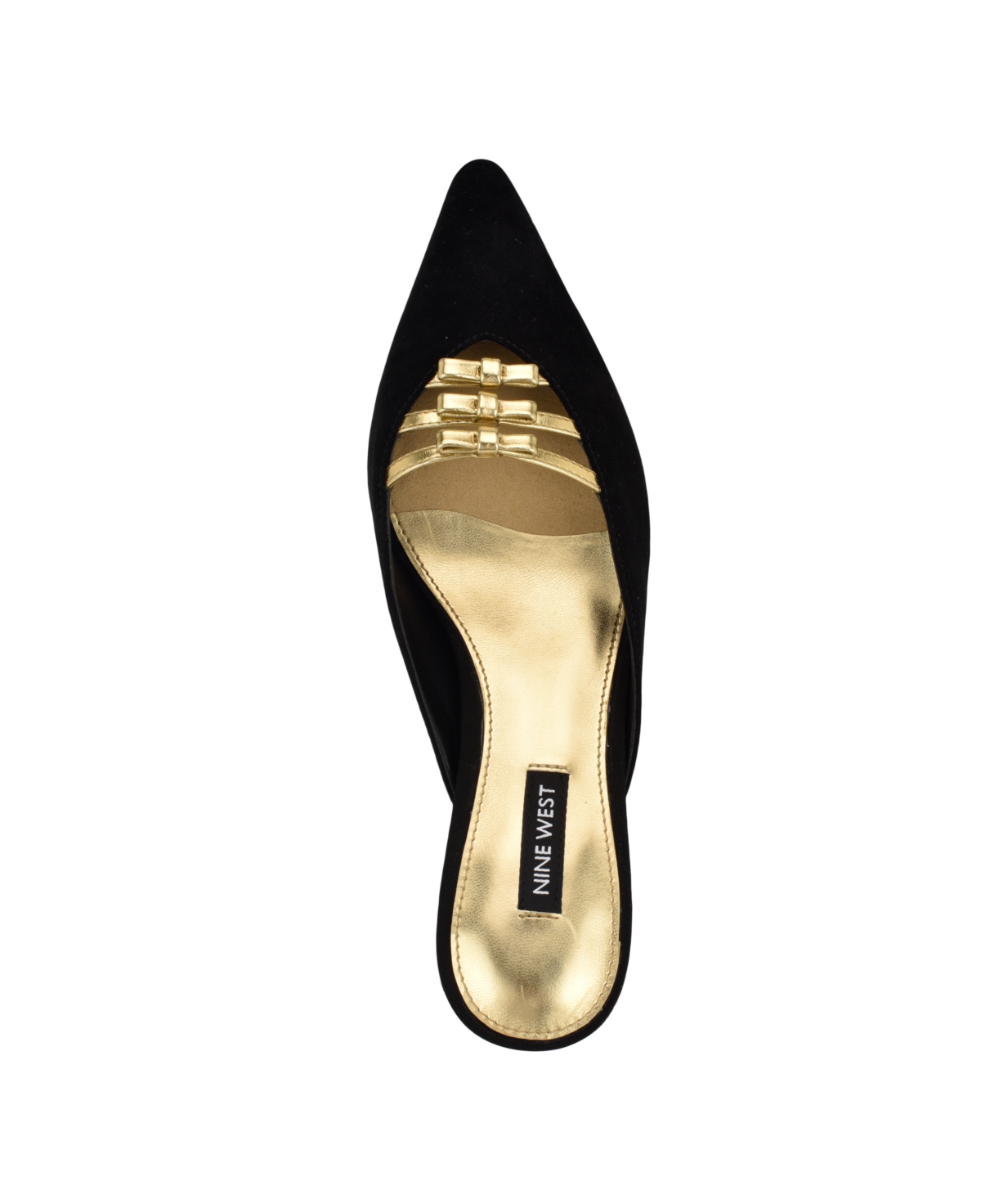 Nine West Women's Weeka Slip On Pointy Toe Dress Mule Pumps -Gold