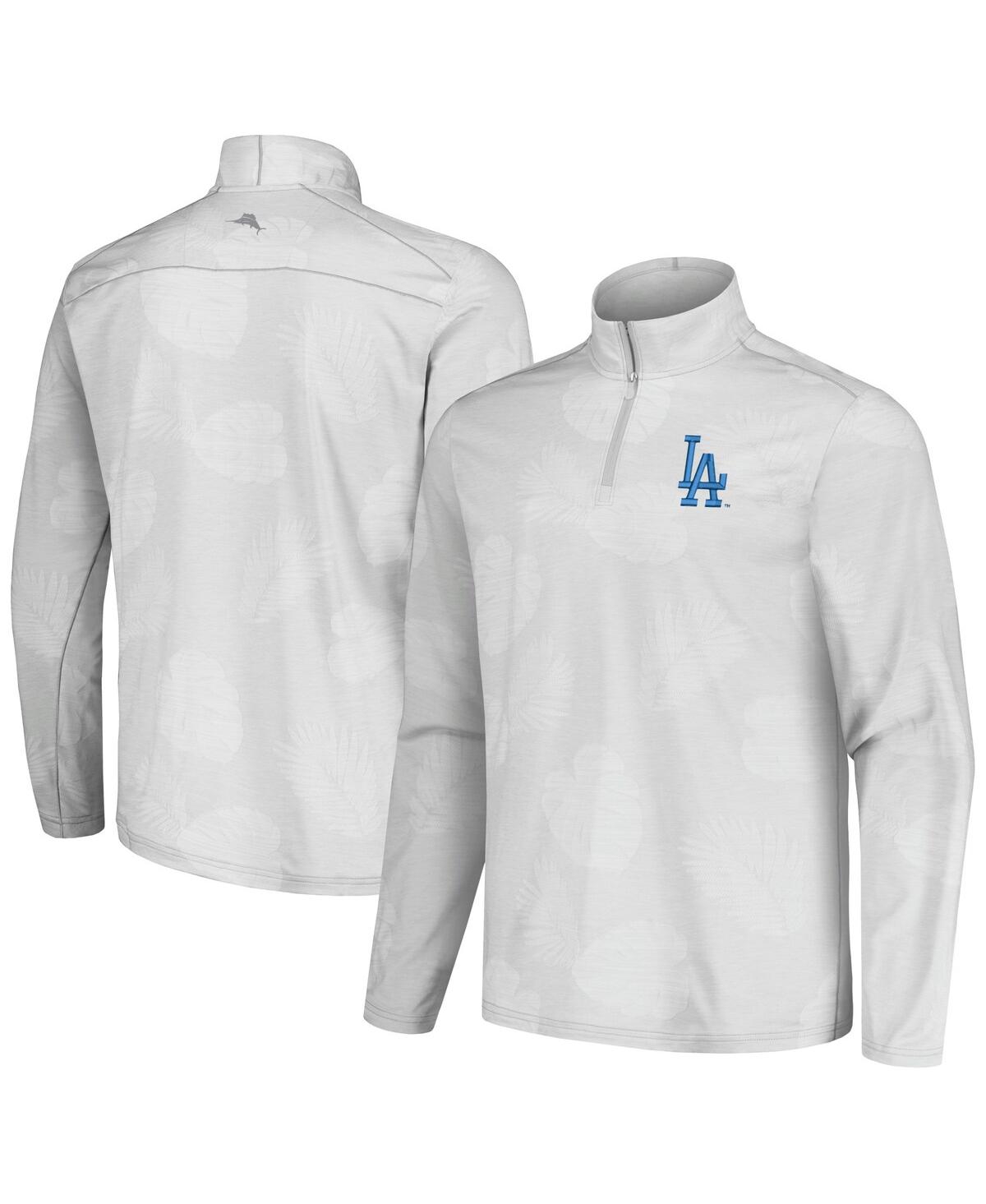 Men's Gray Los Angeles Dodgers Delray Frond IslandZone Half-Zip Jacket - Gray