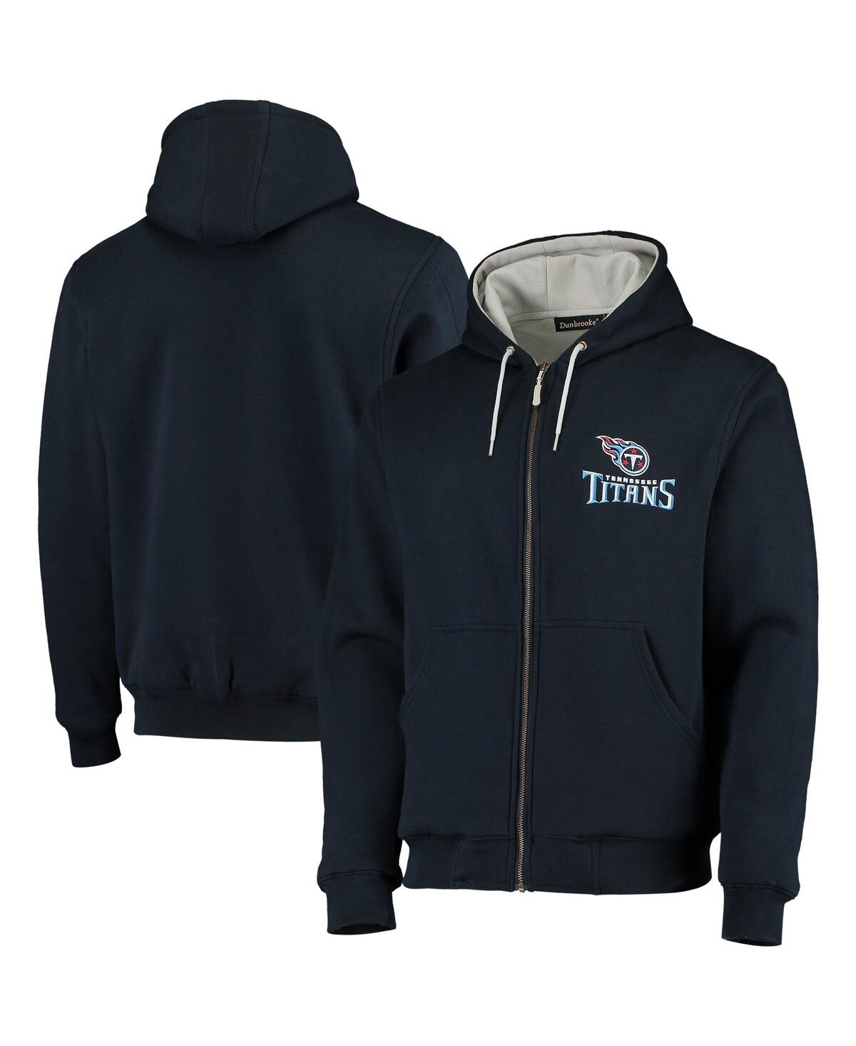 Men's Navy Tennessee Titans Craftsman Thermal-Lined Full-Zip Hoodie - Navy Gray