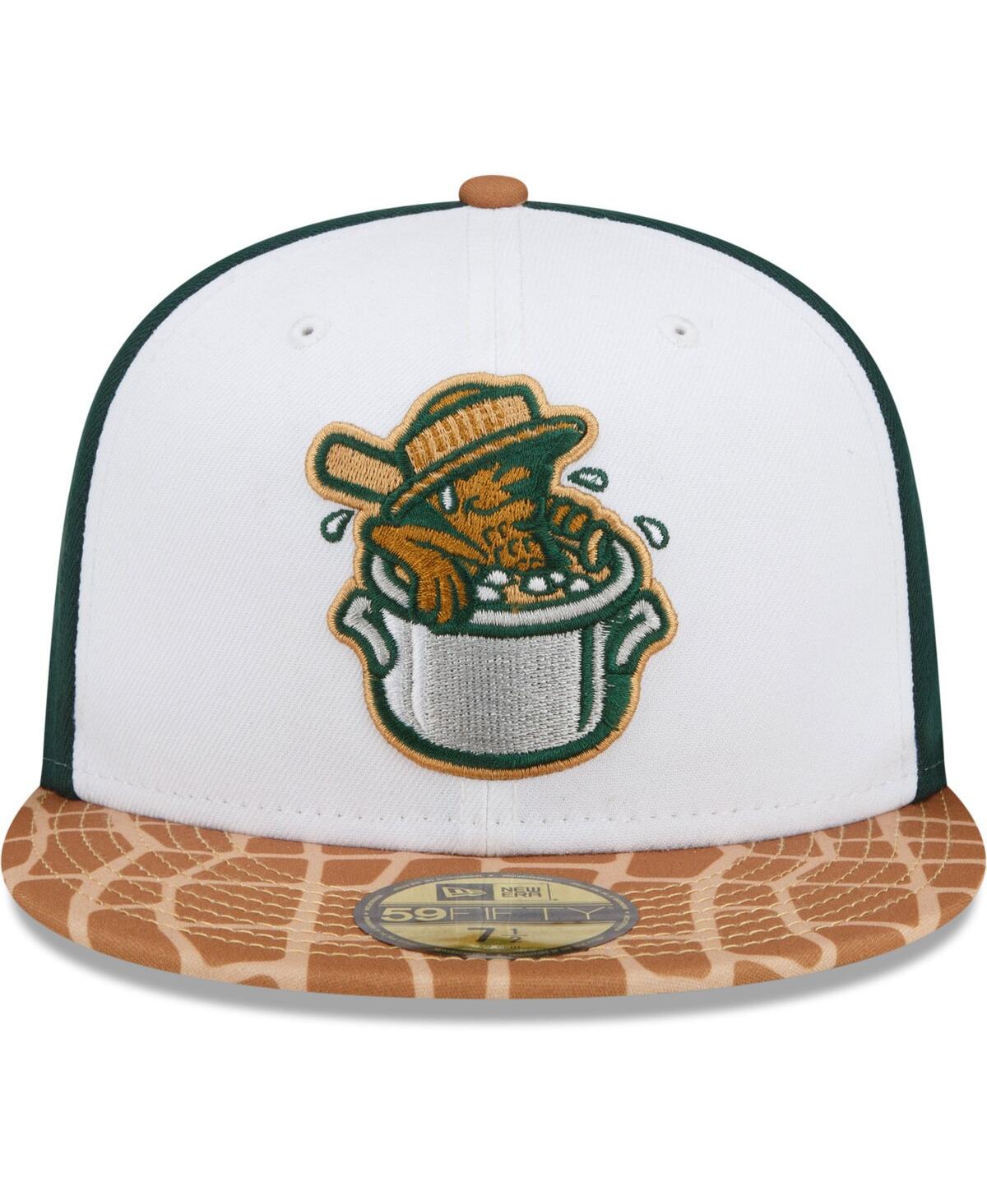 New Era Men'sTan Charleston RiverDogs Theme Night 59FIFTY Fitted Hat - White, Tan