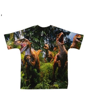 Men's and Women's Green Jurassic Park the Predators Big Print Graphic T-Shirt
