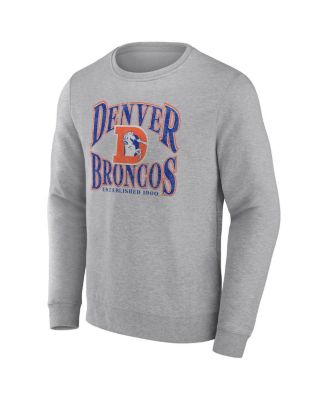 Men's Heathered Charcoal Denver Broncos Playability Pullover Sweatshirt