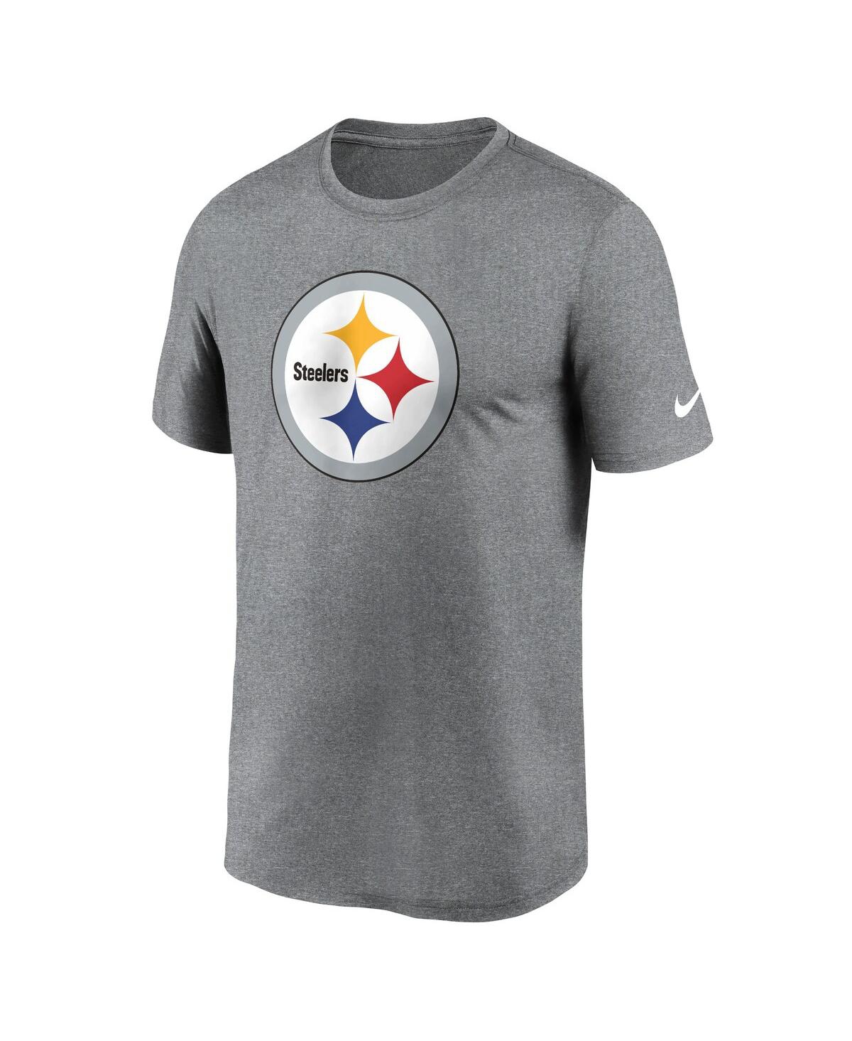 Nike Gray Pittsburgh Steelers Logo Essential T-shirt In Heather Charcoal