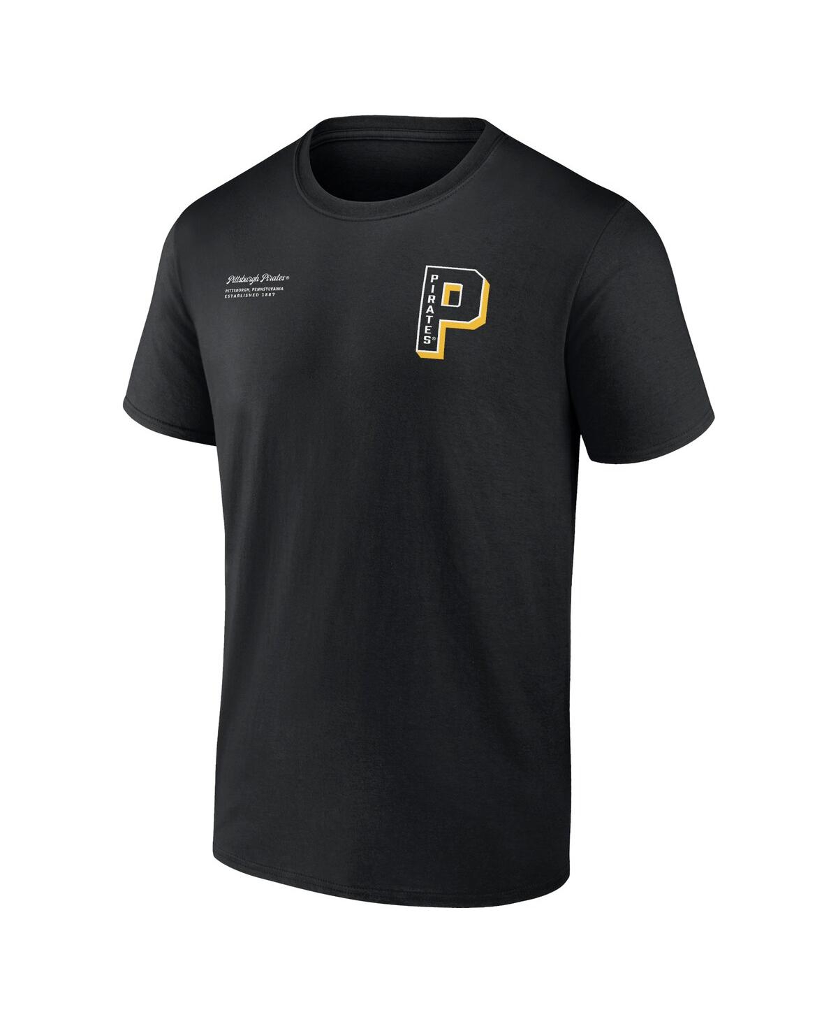 Fanatics Men'sPittsburgh Pirates Split Zone T-Shirt - Black