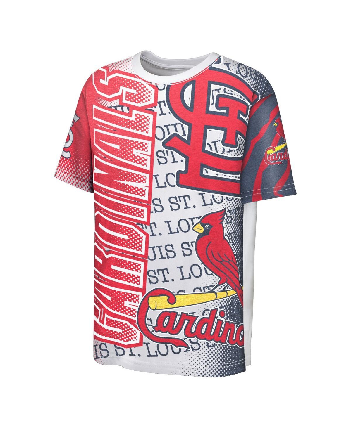 Outerstuff Big Boys And Girls White St. Louis Cardinals Impact Hit Bold T-shirt In White