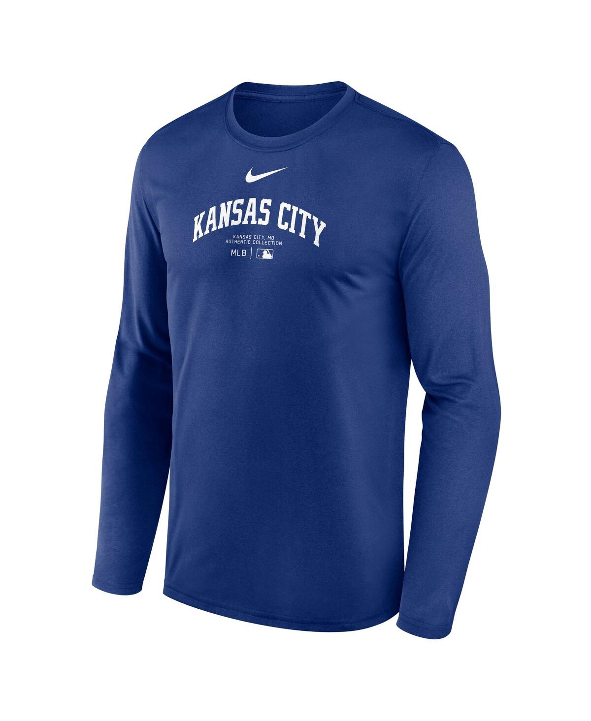 Nike Men'sKansas City Royals Authentic Collection Practice Performance Long Sleeve T-Shirt - Royal