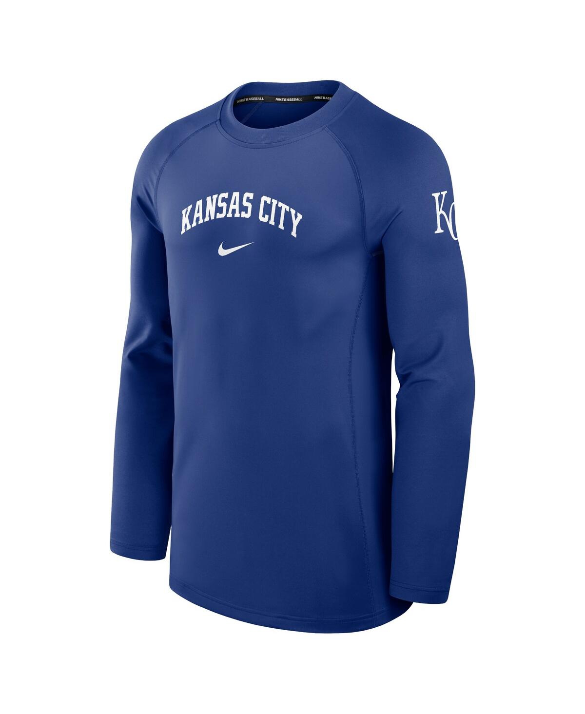 Nike Men'sKansas City Royals Authentic Collection Game Time Raglan Performance Long Sleeve T-Shirt - Royal